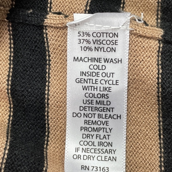 Willi Smith brown and black striped long sleeve cardigan sweater - Picture 6 of 6